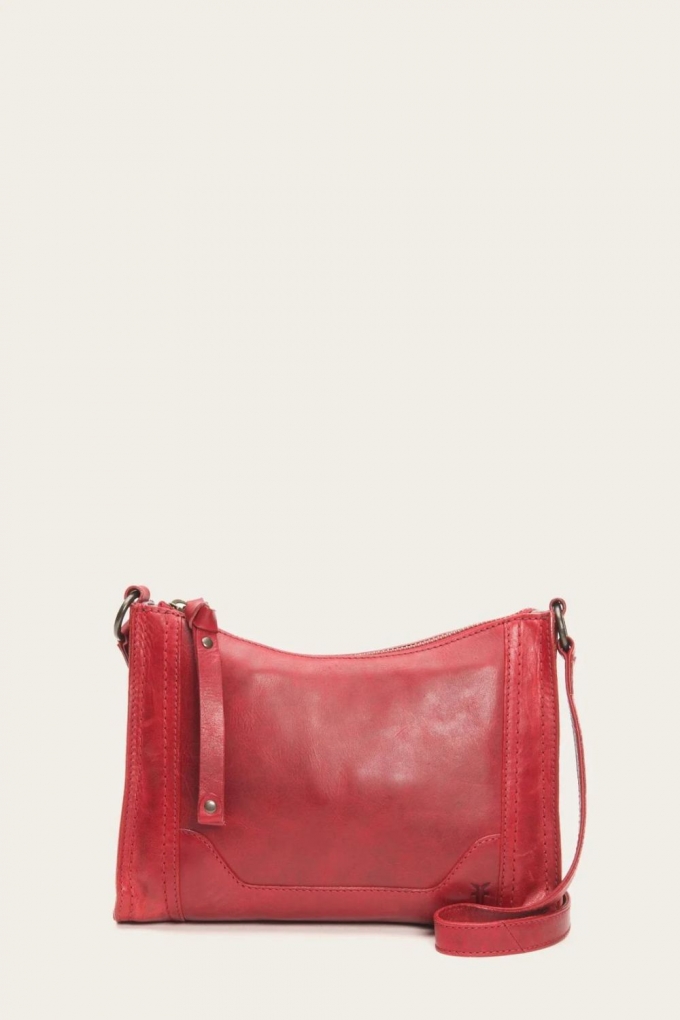 FRYE | WOMEN'S MELISSA ZIP CROSSBODY-Red