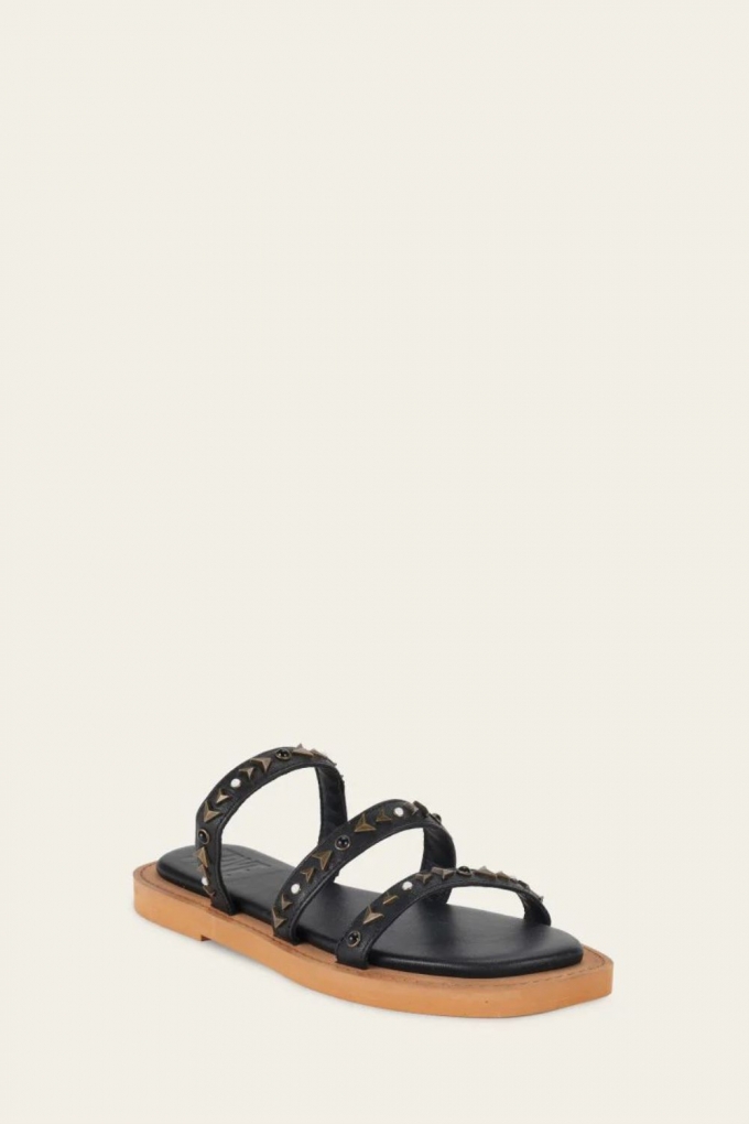 FRYE | WOMEN'S FAYE STUDDED SLIDE-Black