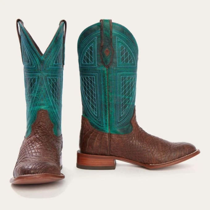 STETSON | FOR MEN | BIG HORN TOBACCO ALLIGATOR COWBOY BOOT-Brown