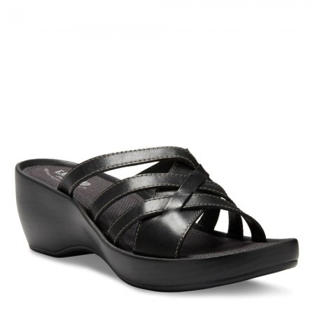 Eastland | Women's Poppy Wedge Sandals-Black | Special Sale