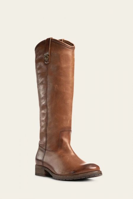 FRYE | WOMEN'S MELISSA BUTTON LUG TALL-Cognac