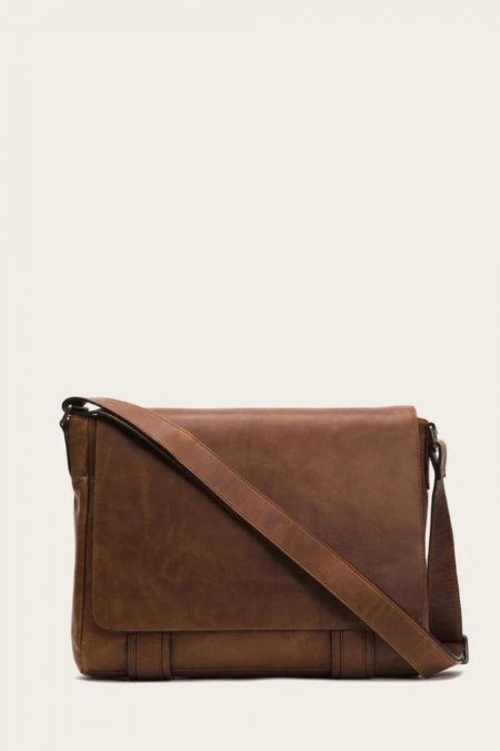 FRYE | MEN'S LOGAN MESSENGER-Cognac