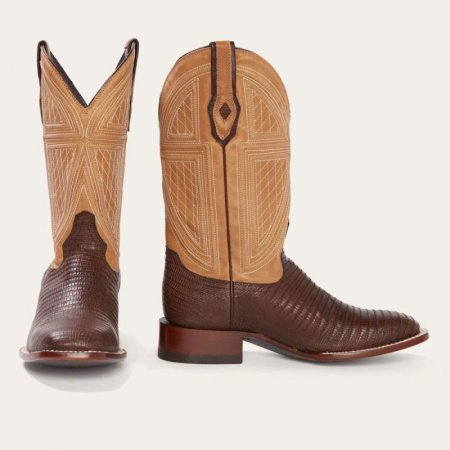 STETSON | FOR MEN | BEAUMONT BROWN SHARK COWBOY BOOT-Brown