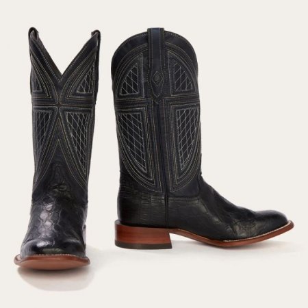 STETSON | FOR MEN | BLACK FALLS ALLIGATOR COWBOY BOOT-Black