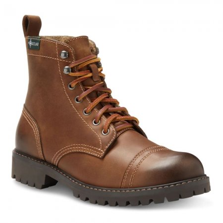 Eastland | Men's Ethan 1955 Fleece Lined Cap Toe Lug Boot-Brown | Special Sale