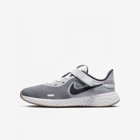 Nike Shoes Revolution 5 FlyEase | Light Smoke Grey / Photon Dust / Gum Medium Brown / Dark Smoke Grey