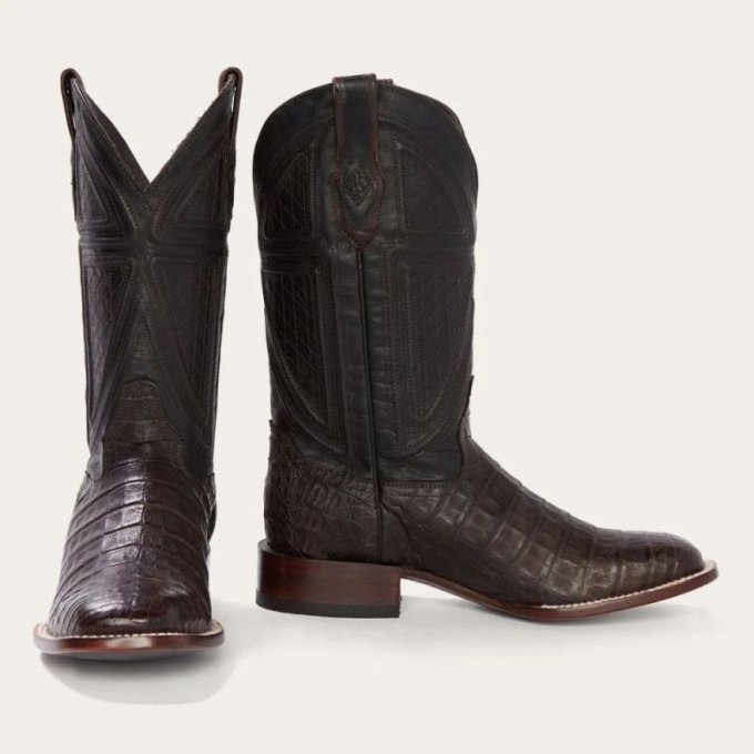 STETSON | FOR MEN | KAYCEE BROWN CAIMAN BELLY COWBOY BOOT-Tan