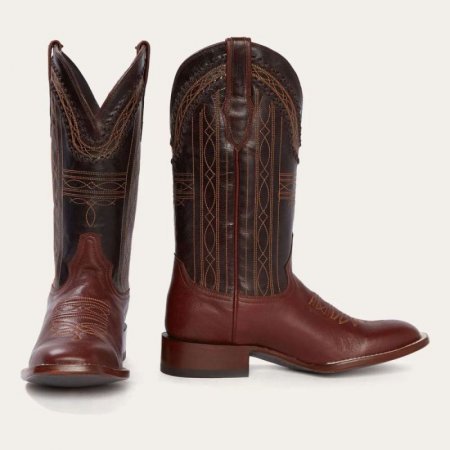 STETSON | FOR MEN | DENVER BROWN GOAT HAND STITCHED COWBOY BOOT-Brown