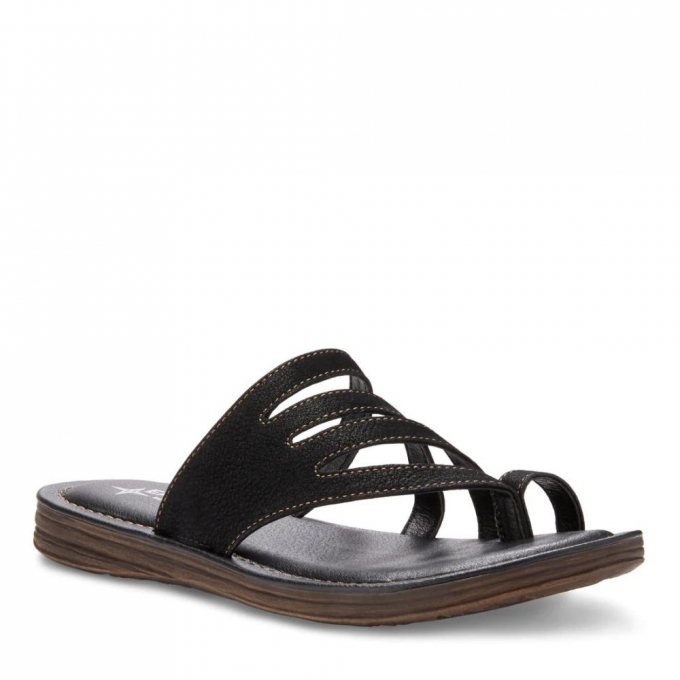 Eastland | Women's Tess Thong Sandals-Black | Special Sale