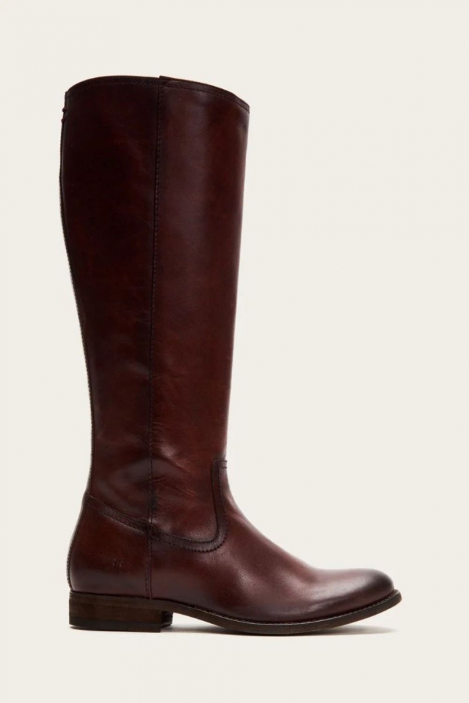 FRYE | WOMEN'S MELISSA INSIDE ZIP TALL-Mahogany