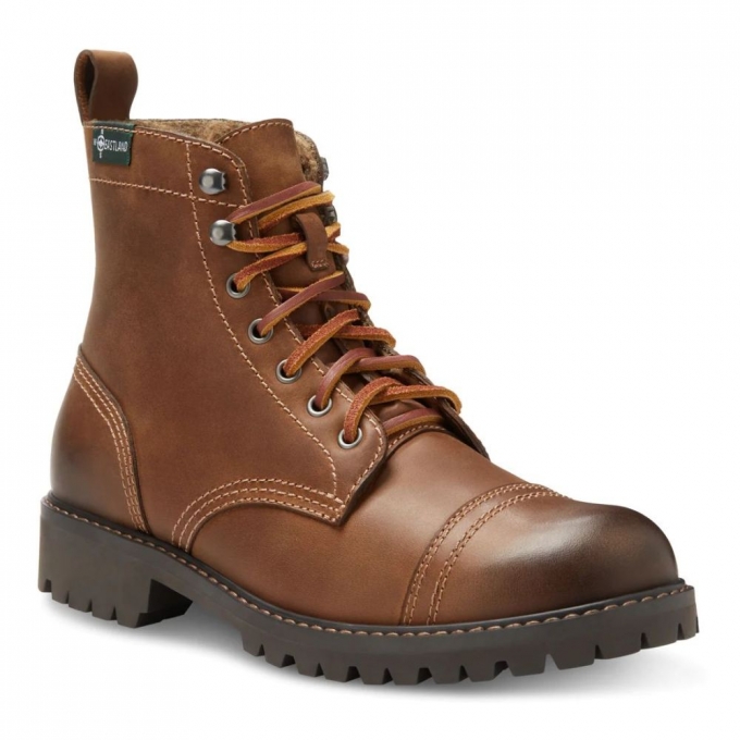 Eastland | Men's Ethan 1955 Fleece Lined Cap Toe Lug Boot-Brown | Special Sale