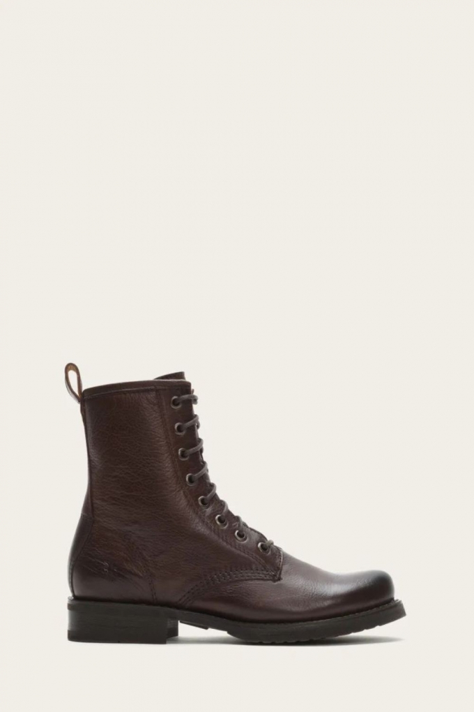 FRYE | WOMEN'S VERONICA COMBAT-Dark Brown