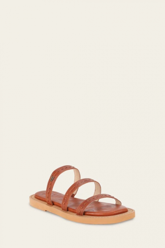 FRYE | WOMEN'S FAYE STRAPPY SLIDE-Cognac