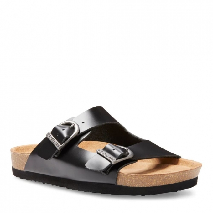 Eastland | Women's Cambridge Double Strap Slide Sandals-Black | Special Sale