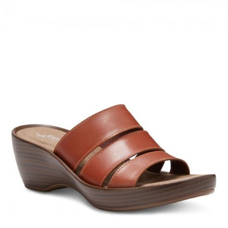 Eastland | Women's June Three Band Slide Sandals-Tan | Special Sale